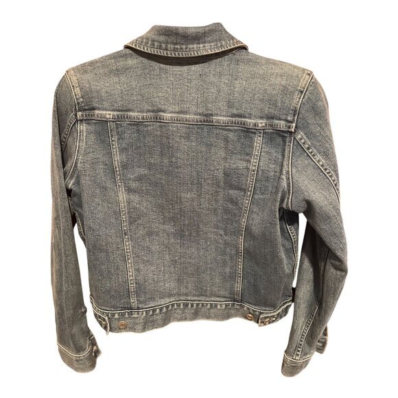 Women's Blue Denim Jacket With Red Rope Embroidery By J.Crew Mercantile - Size S - Picture 5 of 7